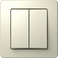 Переключатель проходной двухклавишный TEM Ekonomik без подсветки слоновая кость SE63IWXO-U
