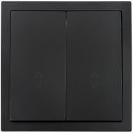 Механизм выключателя проходной двухклавишный HausMark Juna без подсветки черный матовый 7041-1788U2-106QC