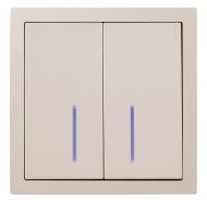 Механизм выключателя двухклавишный HausMark Juna с подсветкой песочный/бежевый 7041-1888U2-112QC