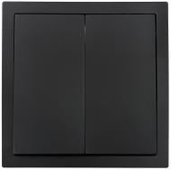 Механизм выключателя двухклавишный HausMark Juna без подсветки черный матовый 7041-1788U2-101QC