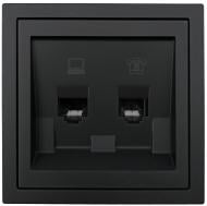 Механизм розетки компьютерная + телефонная HausMark Juna IP20 черный матовый 7041-1788U2-143