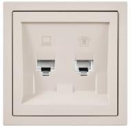 Механизм розетки компьютерная + телефонная HausMark Juna IP20 песочный/бежевый 7041-1888U2-143