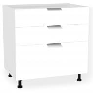 Тумба нижняя с тремя ящиками МС Смарт Милос 800х820х525 мм белый глянец/белый LuxeForm