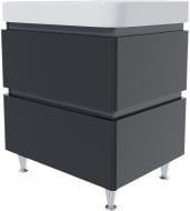 УЦЕНКА! Тумба на ножках Сансервіс Hilton2-60 черный мат с умывальником Zen-60 (УЦ №3073)