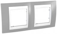 Рамка двухместная Schneider Electric Unica Plus горизонтальная серый MGU6.004.865
