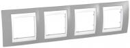 Рамка четырехместная Schneider Electric Unica Plus горизонтальная серый MGU6.008.865