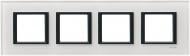 Рамка четырехместная Schneider Electric Unica горизонтальная белое стекло MGU68.008.7C2