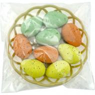 Декорація великодня Shunda яйця в кошику 3х5 см 9 шт