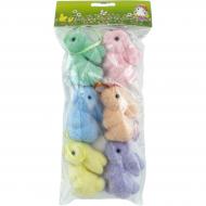 Декорація великодня Shunda Зайчик у наборі 6 шт 6x5 см різнокольоровий