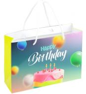 Пакет подарочный Happy birthday 15x23x8 см