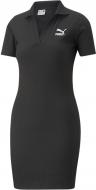 Платье Puma CLASSICS RIBBED V-COLLAR DRESS 53805601 р.S черный