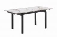 Стіл обідній Мікс Меблі Оріон 1000(1500)x700x760мм мармур пісочний/чорний