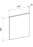 Боковина Грейд графіт матовий 360x319 н/св топ модель R-1 альфа