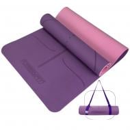 Коврик для йоги EasyFit Polarity рadma с ремнем фиолетово-розовый
