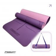 Килимок для йоги EasyFit Polarity Padma з ремнем фіолетово-рожевий