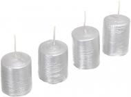 Набор свечей 3,6х6 см 4 шт серебро