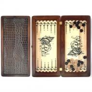 Нарды средние Премьера – Фрегат из натурального дерева 51x51 см