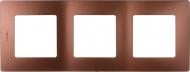 Рамка трехместная Etika 672573 универсальная какао Рамка трехместная Etika 672573 универсальная какао