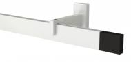 Комплект карниза Quadrum SQUARE одинарный 9/250 см белый/черный с черными крючками