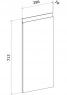 Фасад для кухни Грейд графит матовый 713x296 нижний правый/верхний левый альфа