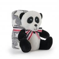 Плед Perletti Toys Paul Panda з м'якою іграшкою 80x120 см сірий із білим