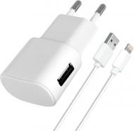 Зарядное устройство Florence FW-1U010W + cable microUSB white