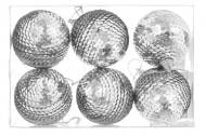 Набір кульок з блискітками срібло B-791015 d60 мм 6 шт./уп.