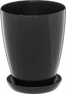 Горшок пластиковый Омела круглый 1,2 л черный