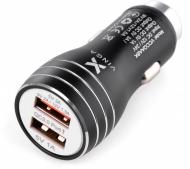 Автомобільний зарядний пристрій Vinga Vinga Dual USB Car Charger 15.5W Max (VCCAABK)