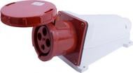 Розетка силова стаціонарна із заземленням E.NEXT e.socket.144.125.67, 4п., 400В, IP67, 125А сірий із червоним p012028
