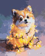 Картина по номерам Новогоднее гав-гав 40x50 см Brushme Картина по номерам Новогоднее гав-гав 40x50 см Brushme