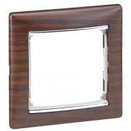 Рамка одномісна Legrand Valena Classic універсальна дерево темне/срібло 770371