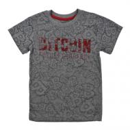 Футболка для мальчика Macma Bitcoin р.128 серый 9002