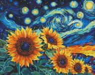 Алмазна мозаїка Соняшник в стилі Ван Гога 40x50 см Brushme