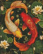 Алмазна мозаїка Різнокольорові риби 40x50 см Brushme