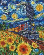 Алмазна мозаїка Потяг в соняхах 40x50 см Brushme Алмазна мозаїка Потяг в соняхах 40x50 см Brushme