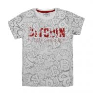 Футболка для мальчика Macma Bitcoin р.146 белый 9002