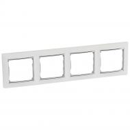 Рамка четырехместная Legrand Valena Classic горизонтальная белый/серебро 770494