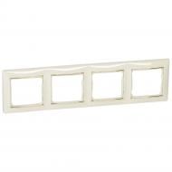 Рамка четырехместная Legrand Valena Classic горизонтальная слоновая кость/золото 774154 Рамка четырехместная Legrand Valena Classic горизонтальная слоновая кость/золото 774154