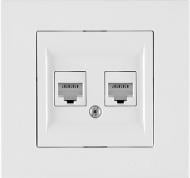 Розетка компьютерная двойная без заземления IP20 белый 20 01 1000 248