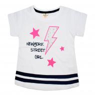 Футболка для девочки AKKU 9017 New York р.98 белый 9017