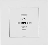 Розетка USB + Type C без заземления IP20 белый 20 01 1000 304