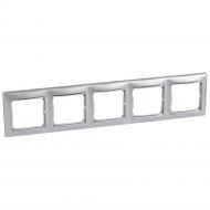 Рамка пятиместная Legrand Valena Classic горизонтальная алюминий/серебро 770355