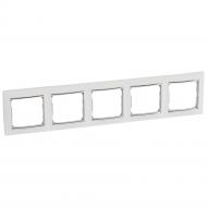 Рамка пятиместная Legrand Valena Classic горизонтальная белый/серебро 770495