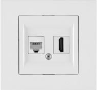 Розетка компьютерная без заземления IP20 белый 20 01 1000 255