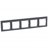 Рамка пятиместная Legrand Valena Classic горизонтальная ноктюрн/серебро 770395