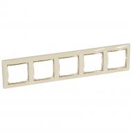 Рамка пятиместная Legrand Valena Classic горизонтальная слоновая кость/золото 774155