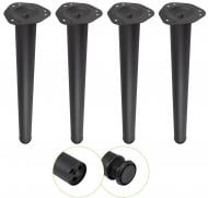 Меблева ніжка DC комплект 4 шт d60x710 мм для столу чорна з верхньою сталевою кріпильною пластиною