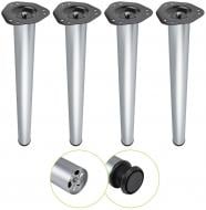 Мебельная ножка DC комплект 4 шт d60x710 мм для стола матовый хром с верхней стальной крепежной пластиной