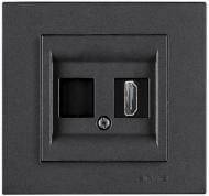 Розетка HDMI без заземления IP20 дымчатый 20 04 2000 250